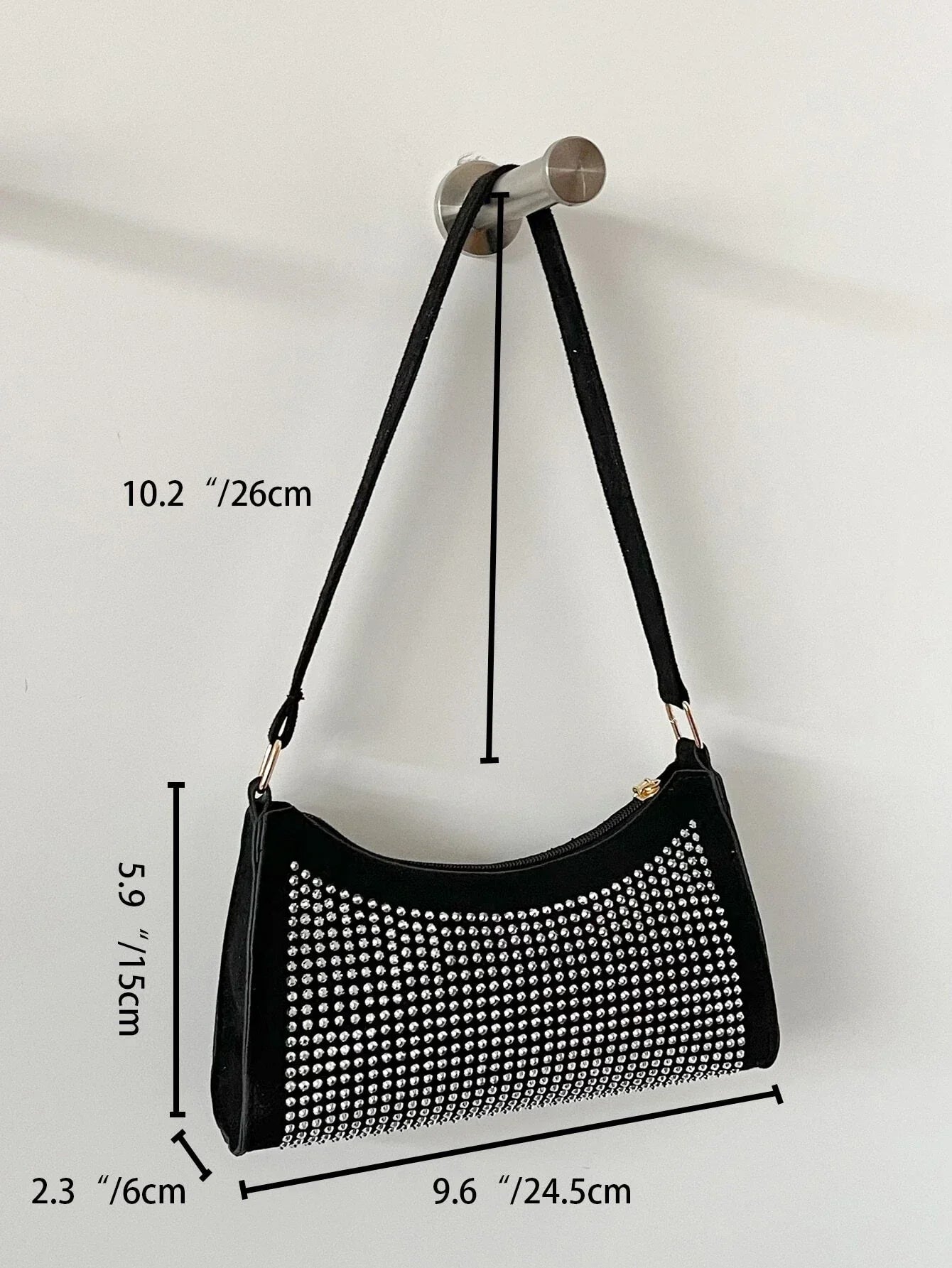 Buy Shein Allover Studded Decor Baguette Bag in Pakistan