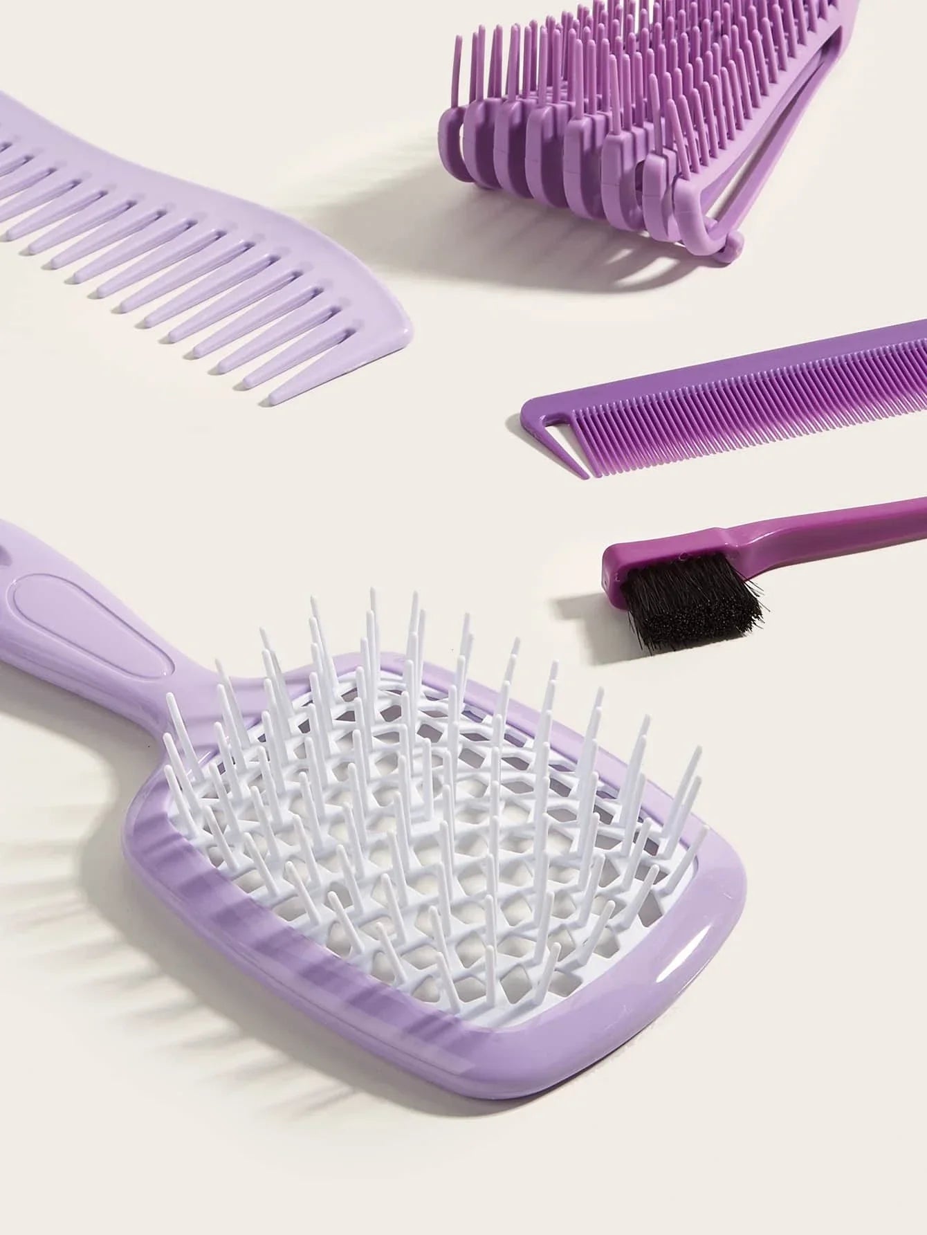 Buy SHEIN Hairdressing Comb Five-Piece Set Hair Dyeing Comb Stainless Steel Mouse Tail Comb Multi-Color Home Smooth Hair Comb Anti-Tangle Brush Set Massage Comb, Hair Brush/Hair Comb in Pakistan