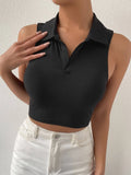Buy SHEIN Solid Ribbed Knit Tank Top in Pakistan