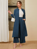Buy SHEIN Mulvari Button Front Coat & Wide Leg Pants in Pakistan