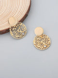 Buy Shein Rhinestone Decor Hollow Out Round Drop Earrings in Pakistan