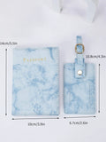 Buy SHEIN Letter Graphic Marble Pattern Passport Case With Luggage Tag in Pakistan