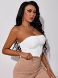 Buy Shein Sxy Zip Back Bandana Hem Crop Tube Top in Pakistan
