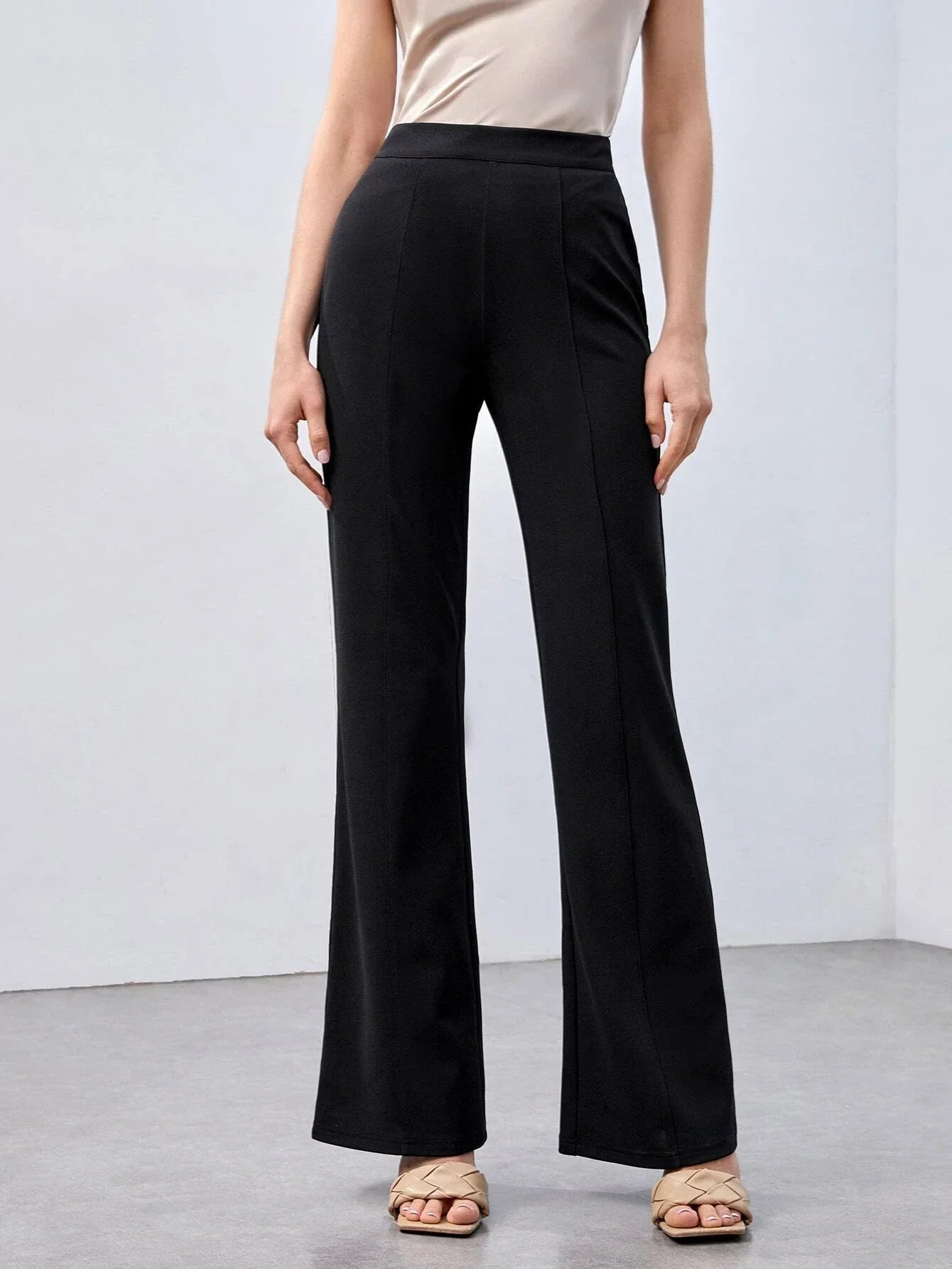 Buy evolu SHEIN Recycled Polyester High-Rise Straight-Leg Pants in Pakistan