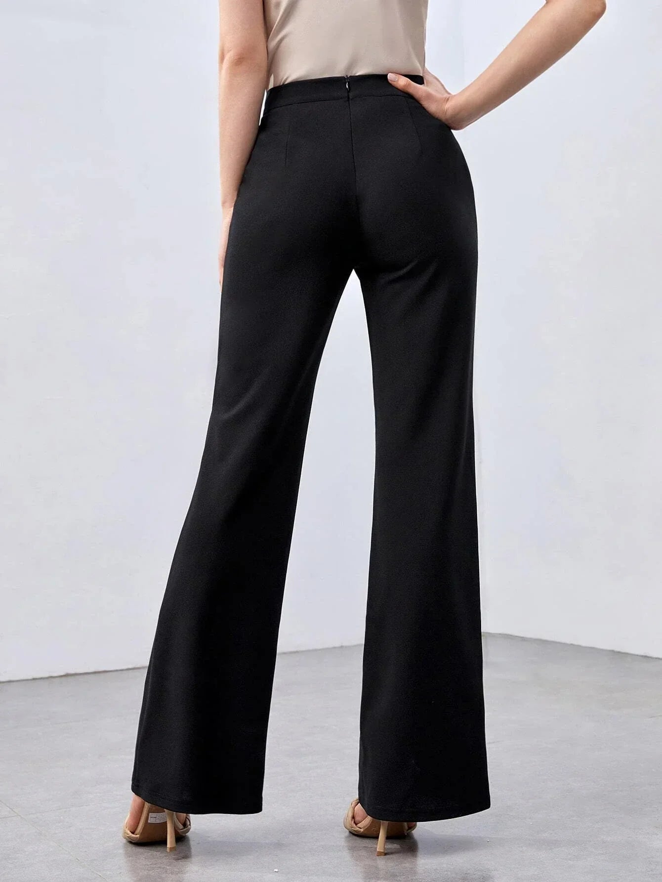 Buy evolu SHEIN Recycled Polyester High-Rise Straight-Leg Pants in Pakistan
