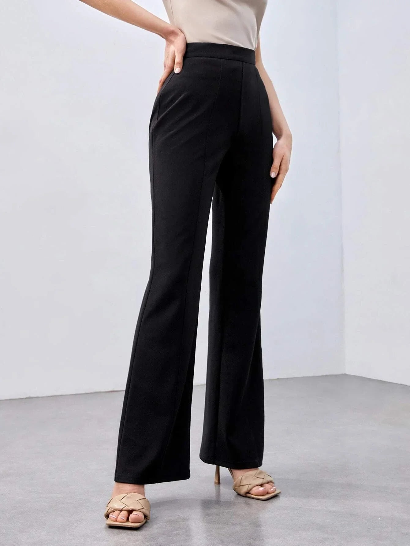 Buy evolu SHEIN Recycled Polyester High-Rise Straight-Leg Pants in Pakistan