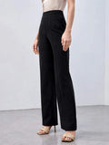 Buy evolu SHEIN Recycled Polyester High-Rise Straight-Leg Pants in Pakistan