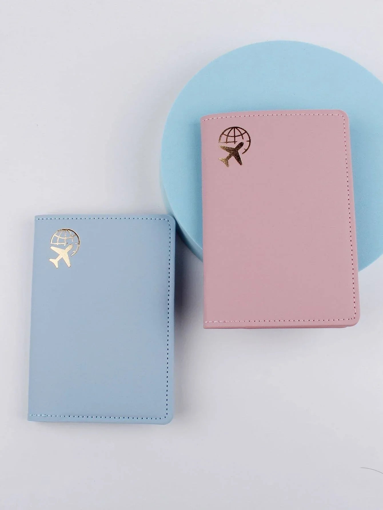 Buy Shein 2pcs Earth & Airplane Print Passport Case in Pakistan