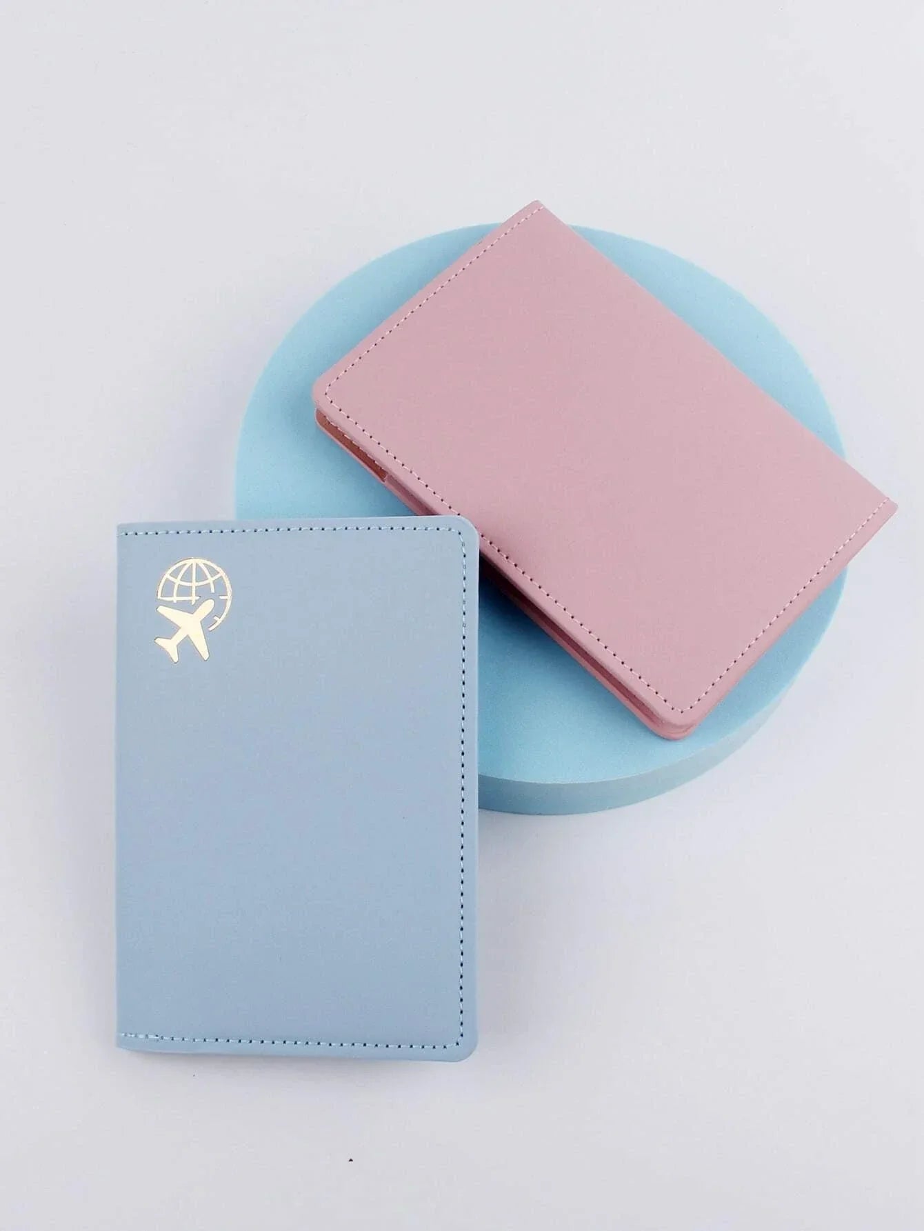 Buy Shein 2pcs Earth & Airplane Print Passport Case in Pakistan