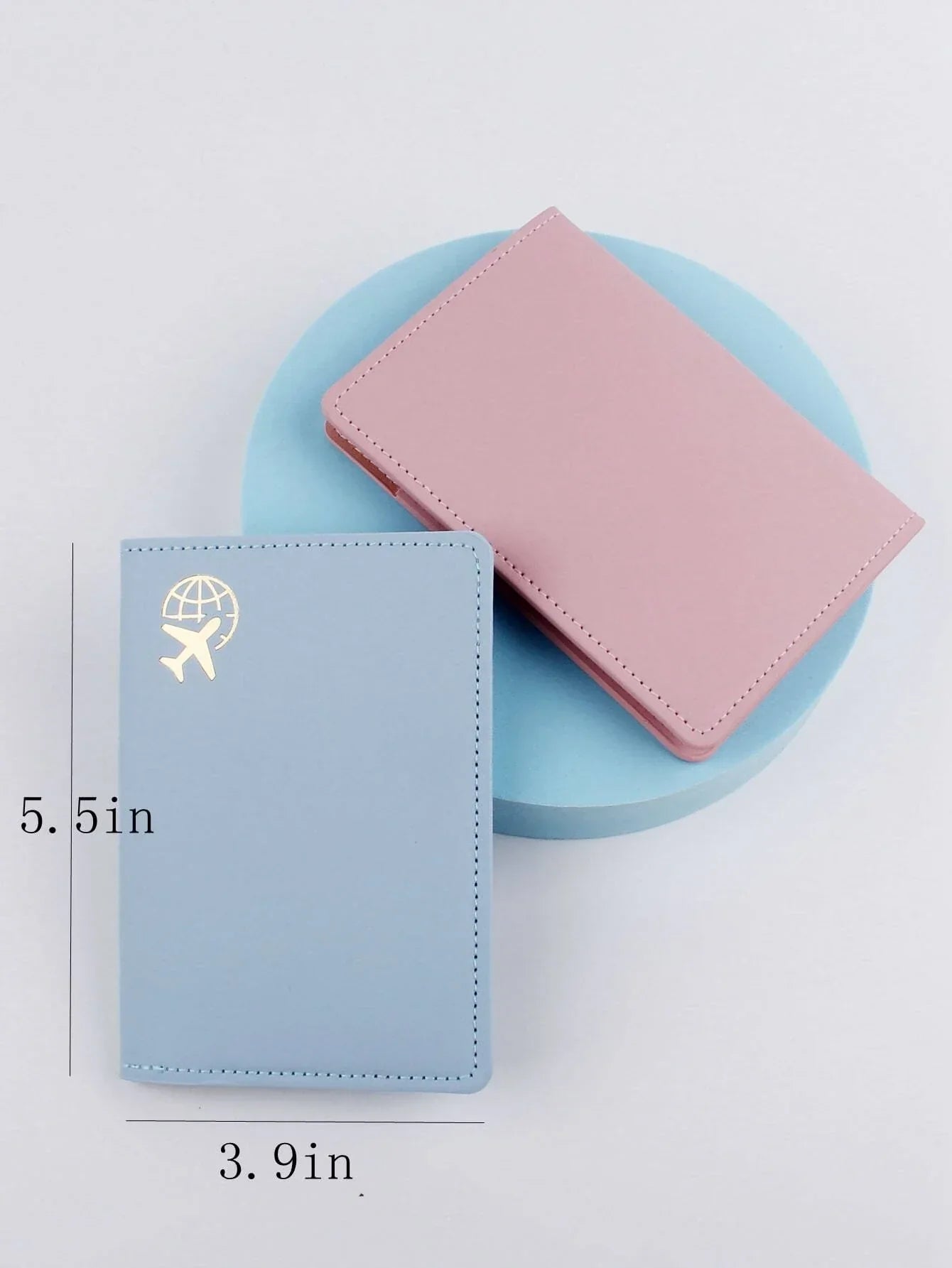 Buy Shein 2pcs Earth & Airplane Print Passport Case in Pakistan