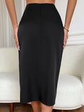 Buy Shein High Waist Ruched Asymmetrical Hem Skirt in Pakistan