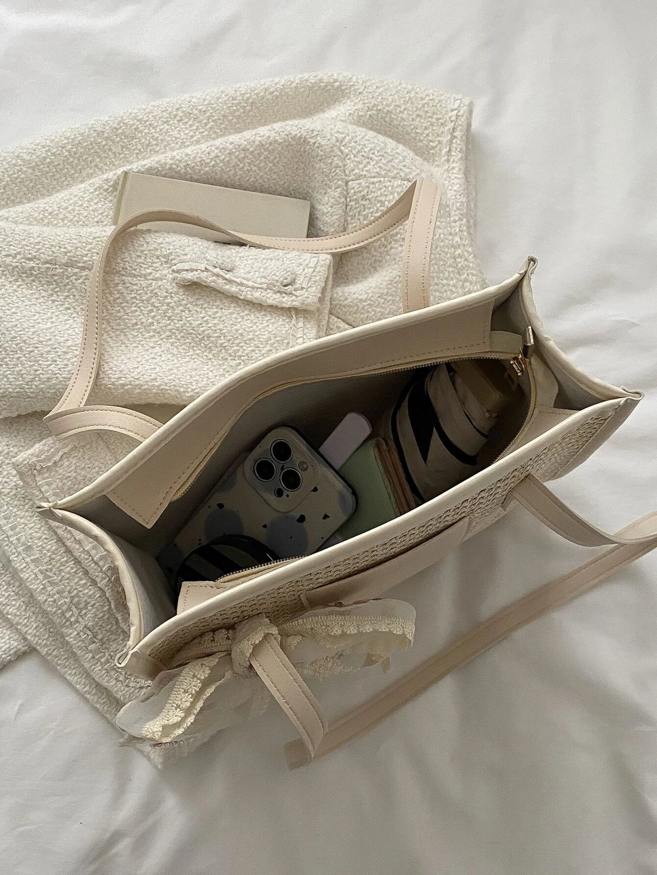 Buy Shein Twilly Scarf Decor Straw Bag in Pakistan