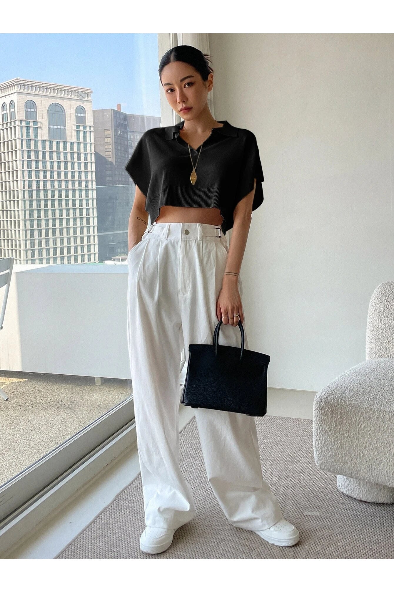 Buy SHEIN DAZY Batwing Sleeve Crop Knit Top in Pakistan