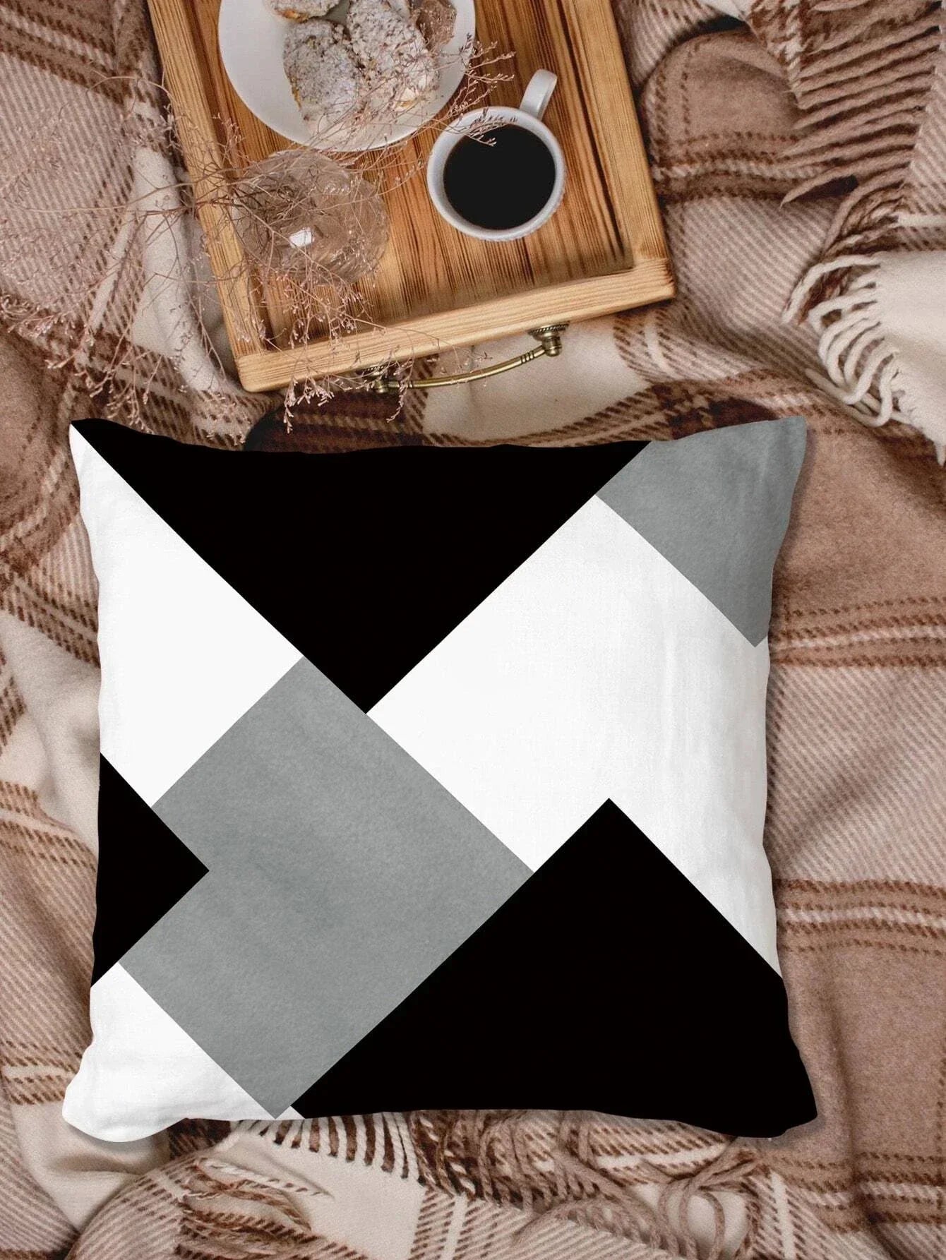 Buy Shein Colorblock Cushion Cover Without Filler in Pakistan