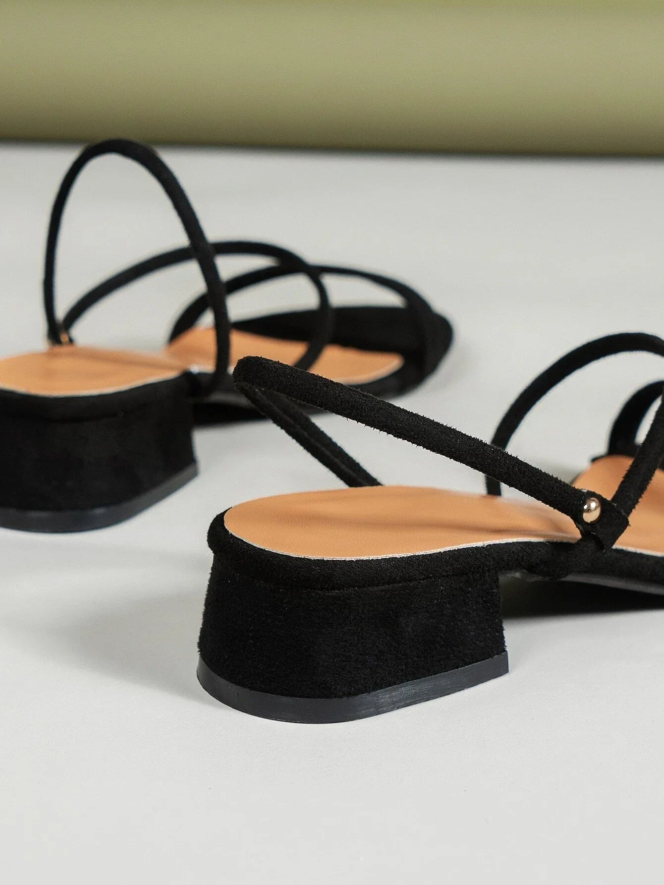 Buy Shein Suedette Chunky Heeled Slingback Sandals in Pakistan