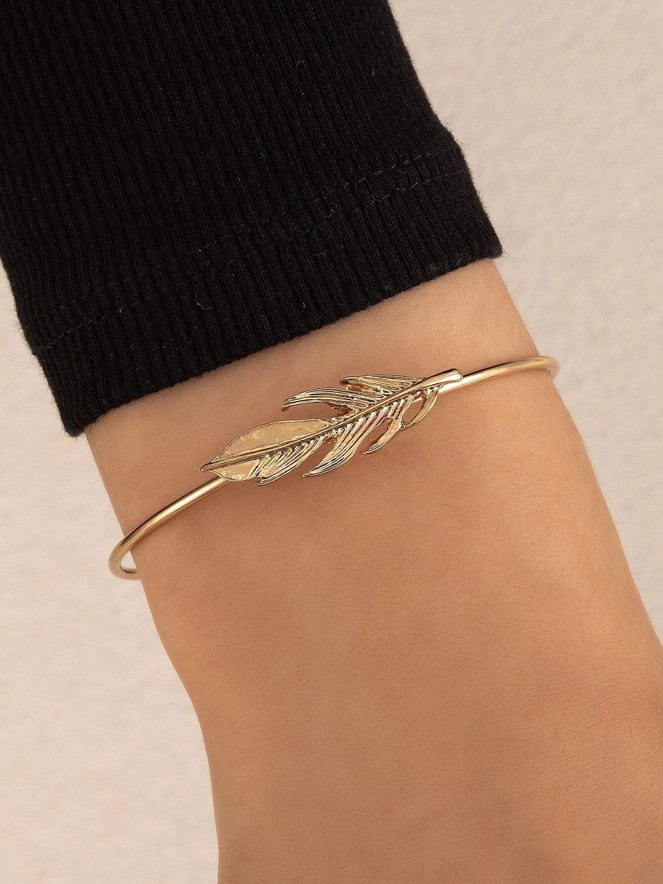 Buy Shein Leaf Decor Cuff Bangle in Pakistan