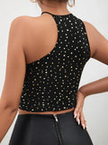 Buy SHEIN SXY Allover Heart Print Asymmetrical Crop Top in Pakistan