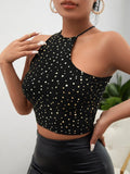 Buy SHEIN SXY Allover Heart Print Asymmetrical Crop Top in Pakistan