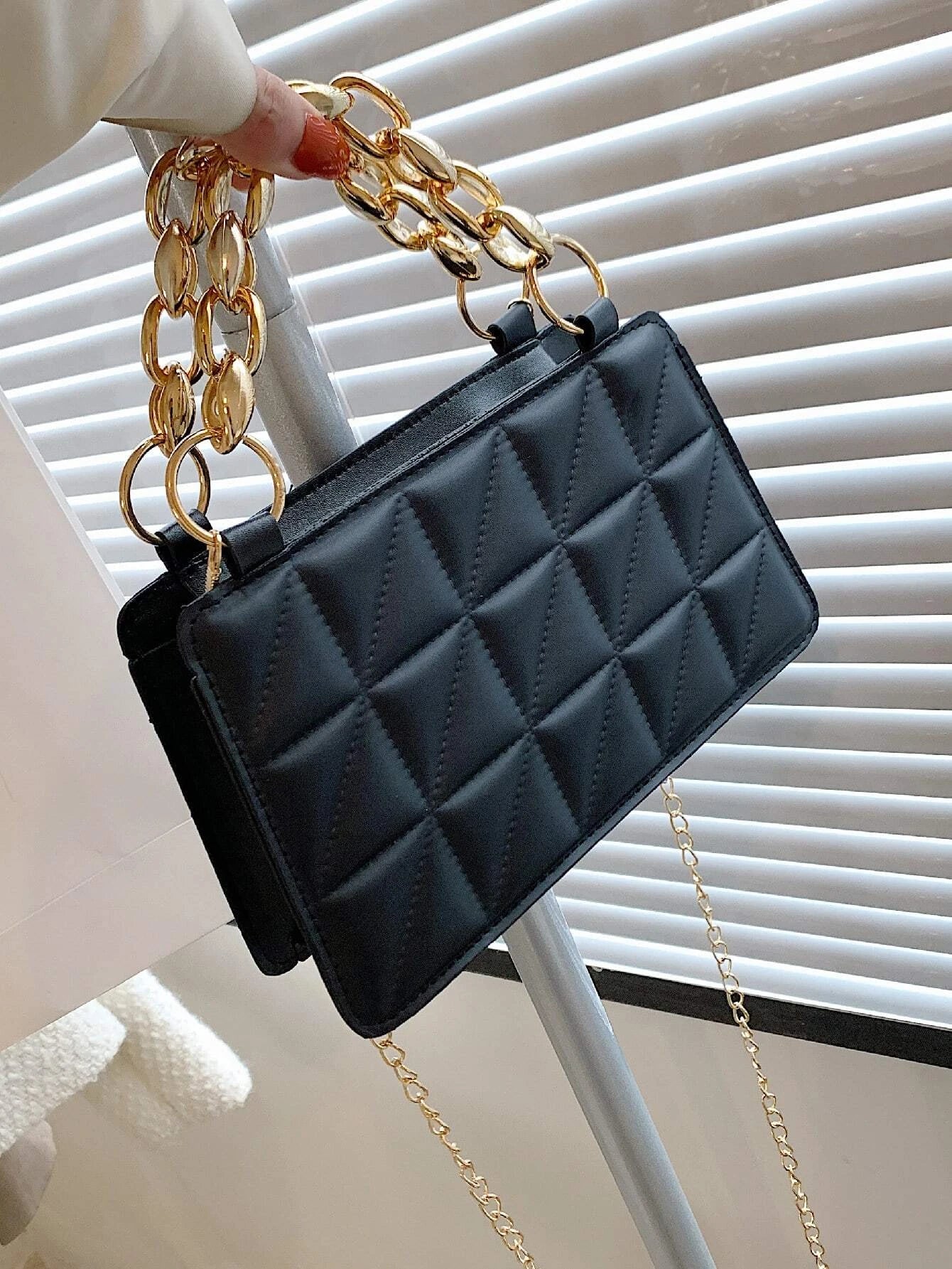 Buy Shein Quilted Detail Chain Square Bag in Pakistan