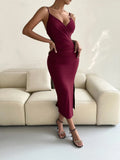 Buy Shein Ruched Split Thigh Cami Dress in Pakistan