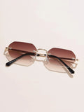 Buy Shein Geo Frame Rimless Fashion Glasses in Pakistan