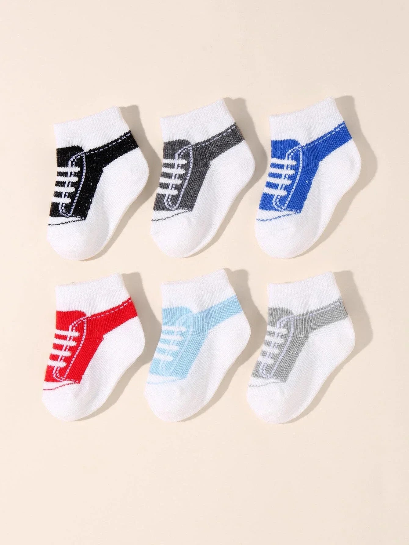 Buy SHEIN 6pairs Baby Shoe Print Socks in Pakistan