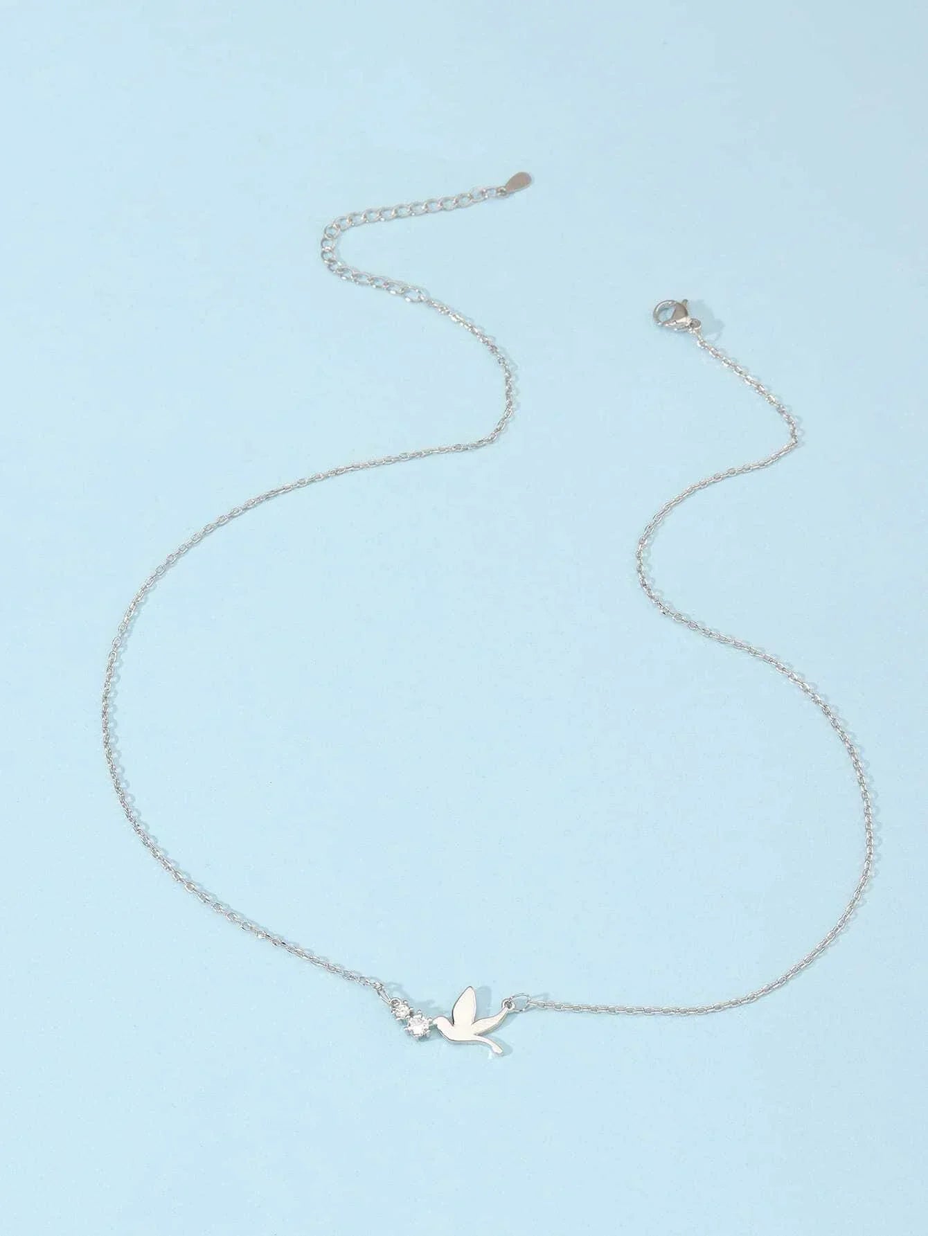 Buy Shein Cubic Zirconia Decor Bird Charm Necklace in Pakistan