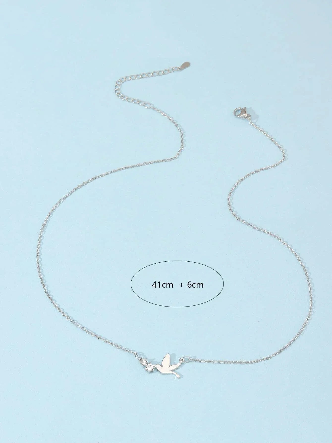 Buy Shein Cubic Zirconia Decor Bird Charm Necklace in Pakistan