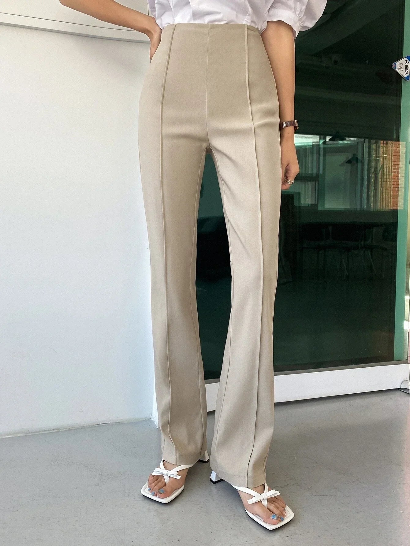 Buy Shein Dazy High Waist Seam Front Pants in Pakistan