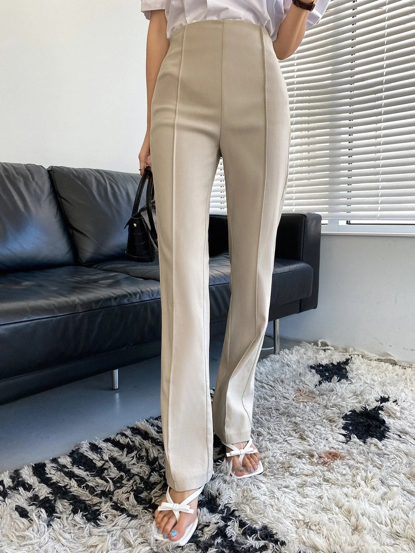 Buy Shein Dazy High Waist Seam Front Pants in Pakistan
