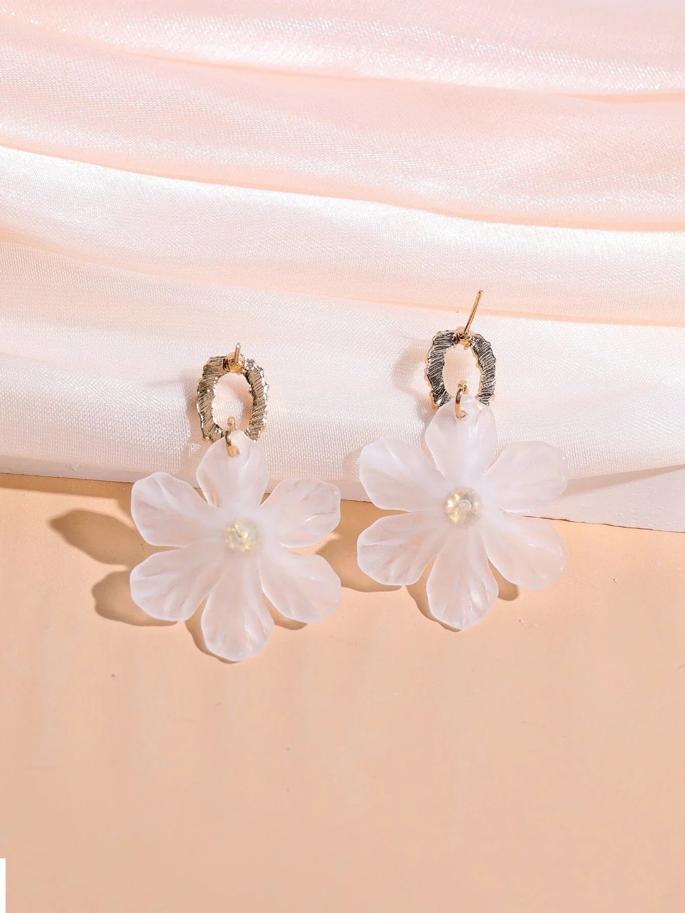Buy Shein Rhinestone & Flower Decor Drop Earrings in Pakistan