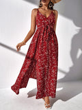 Buy Shein Frenchy Ditsy Floral Split Thigh Belted Cami Dress in Pakistan