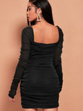 Buy Shein Bae Off The Shoulder Glitter Bodycon Dress in Pakistan