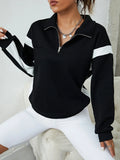 Buy Shein Contrast Panel Half Zip Sweatshirt in Pakistan