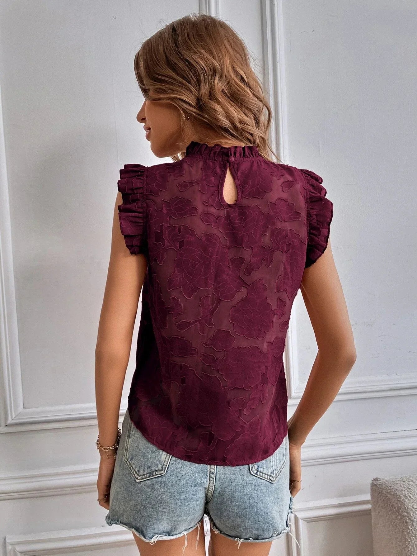 Buy Shein Butterfly Sleeve Floral Top in Pakistan