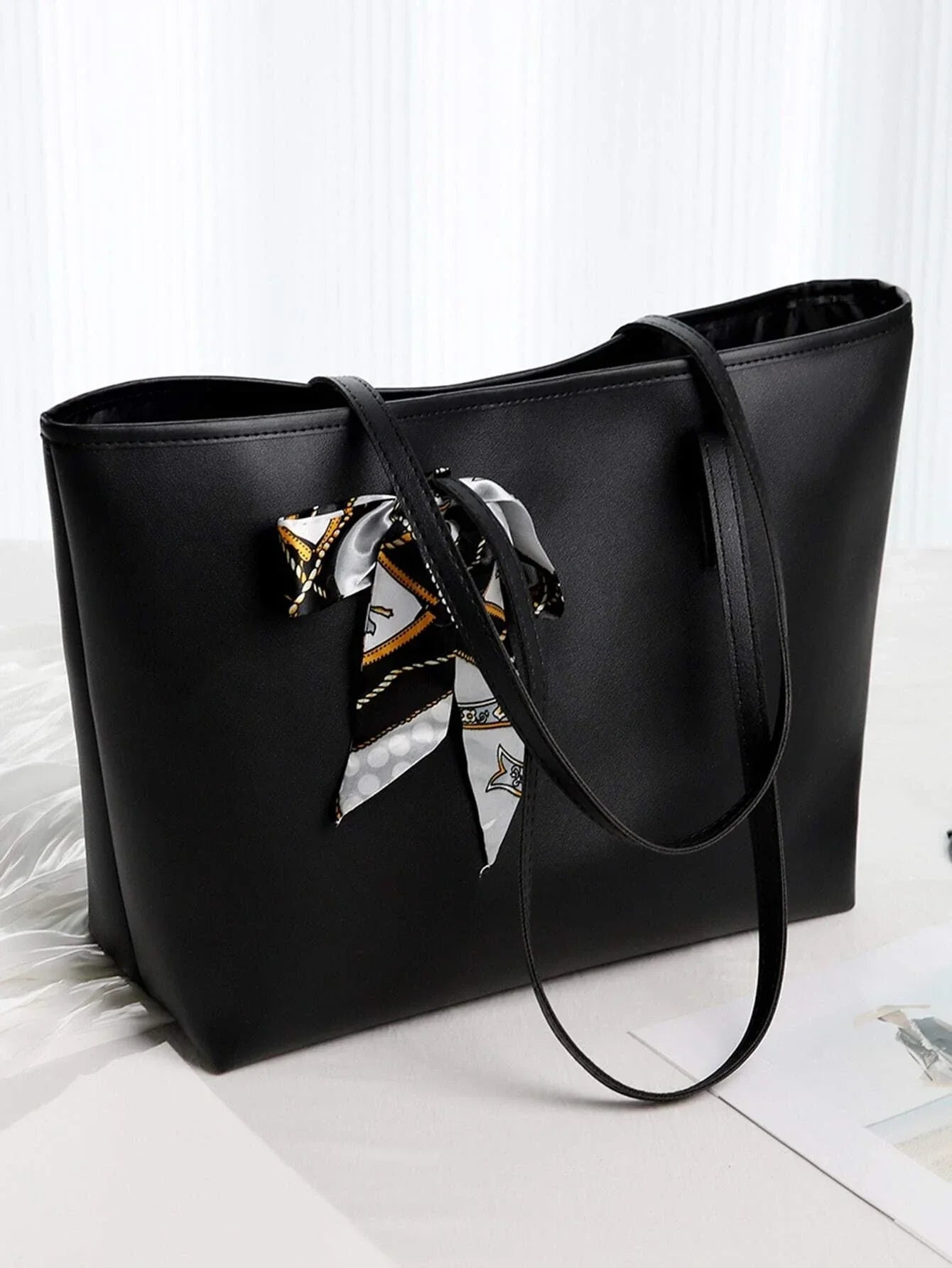 Buy SHEIN Twilly Scarf Decor Shoulder Tote Bag in Pakistan