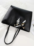 Buy SHEIN Twilly Scarf Decor Shoulder Tote Bag in Pakistan