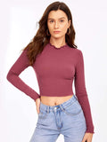 Buy evoluSHEIN Ribbed Semi-Sheer Crop Top in Pakistan