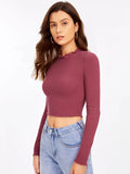 Buy evoluSHEIN Ribbed Semi-Sheer Crop Top in Pakistan