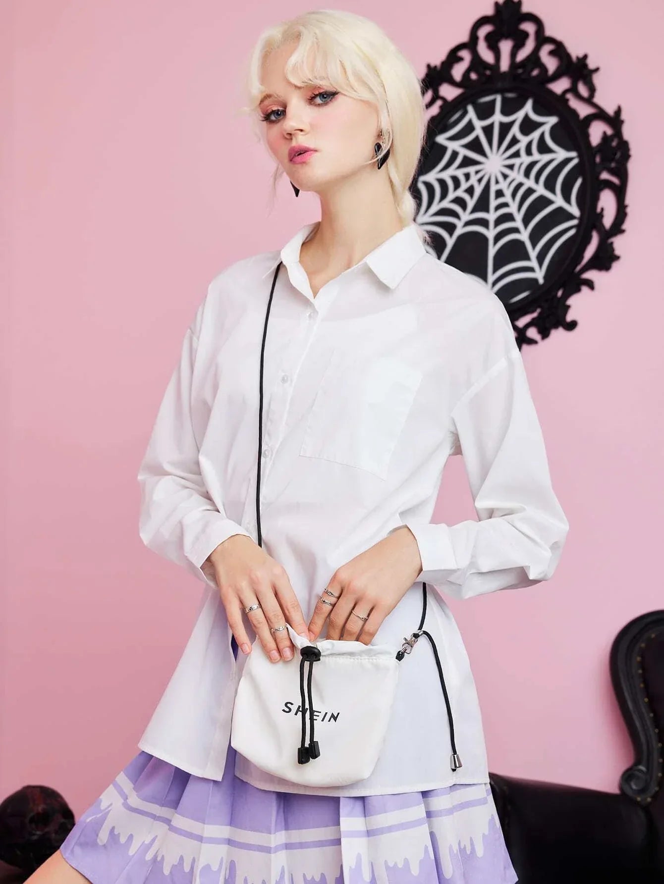 Buy Shein Letter Graphic Drawstring Crossbody Bag in Pakistan