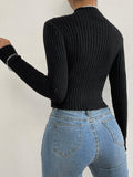 Buy SHEIN Solid Stand Collar Sweater in Pakistan