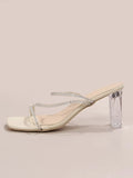 Buy Shein Women Rhinestone Decor Chunky Heeled Sandals in Pakistan