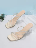 Buy Shein Women Rhinestone Decor Chunky Heeled Sandals in Pakistan