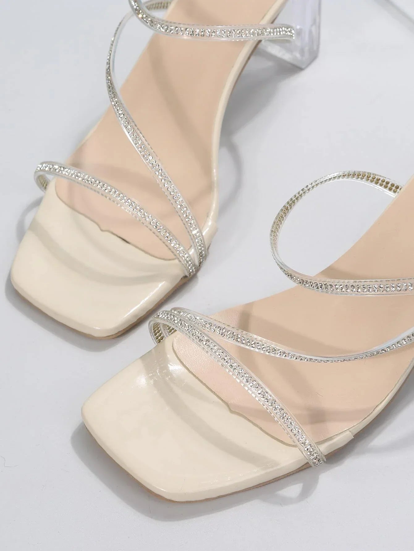 Buy Shein Women Rhinestone Decor Chunky Heeled Sandals in Pakistan