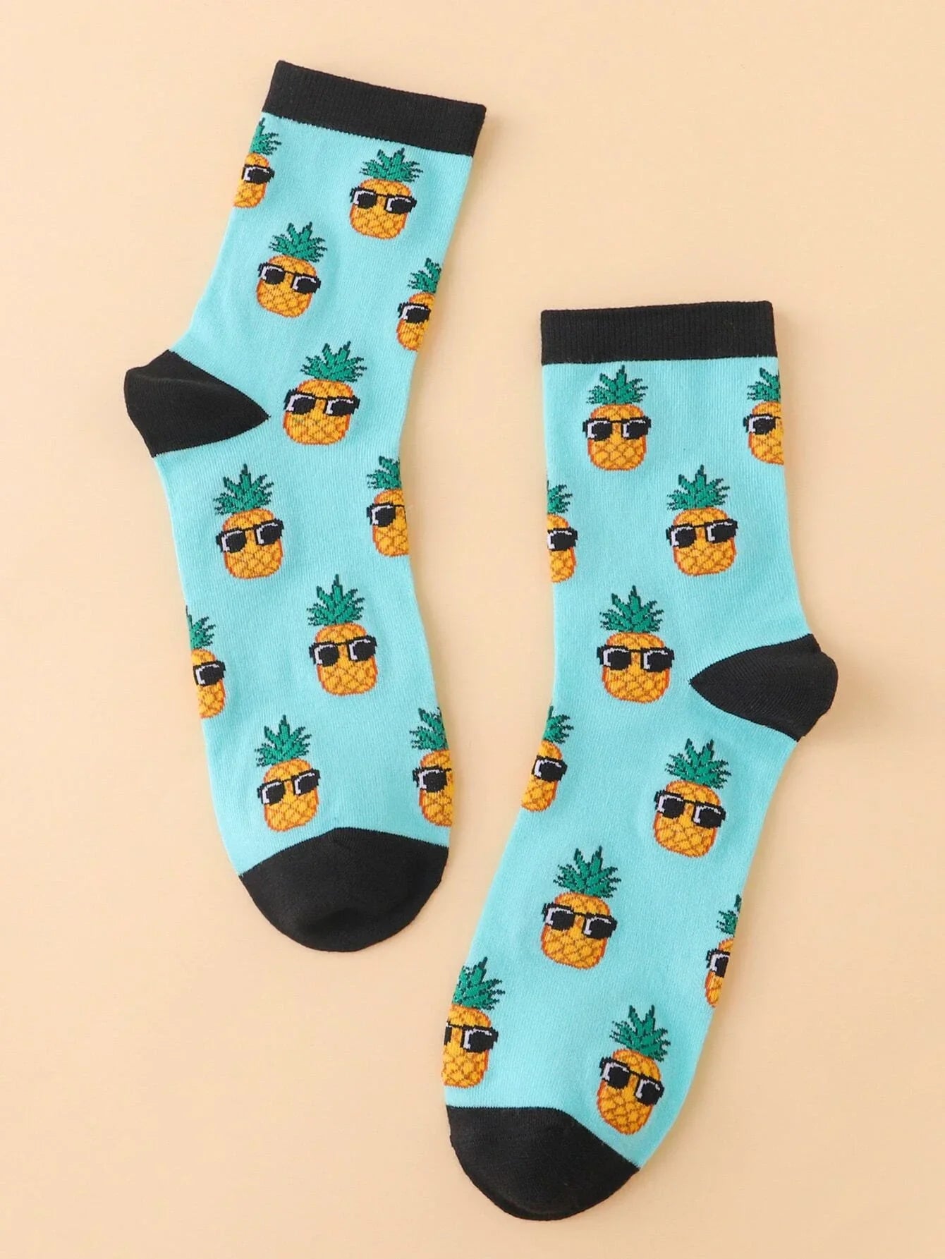 Buy Shein Cartoon Pineapple Pattern Crew Socks in Pakistan