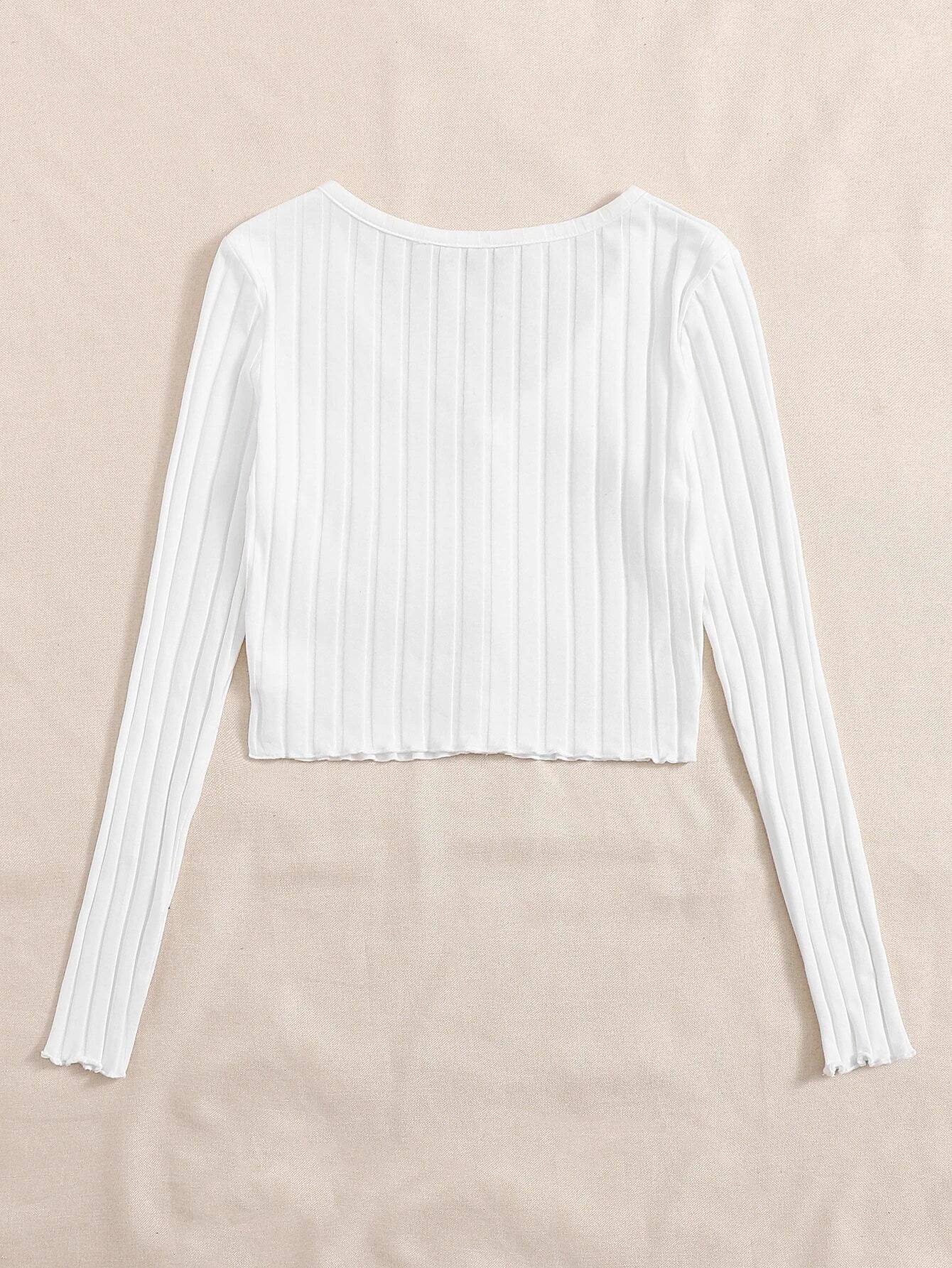 Buy SHEIN EZwear Rib-knit Single Breasted Tee in Pakistan