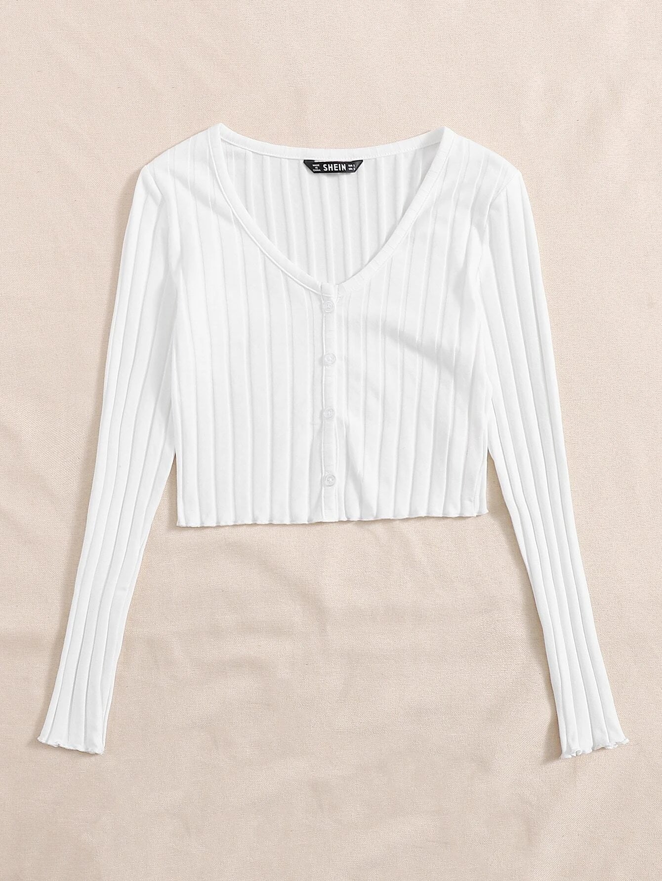 Buy SHEIN EZwear Rib-knit Single Breasted Tee in Pakistan