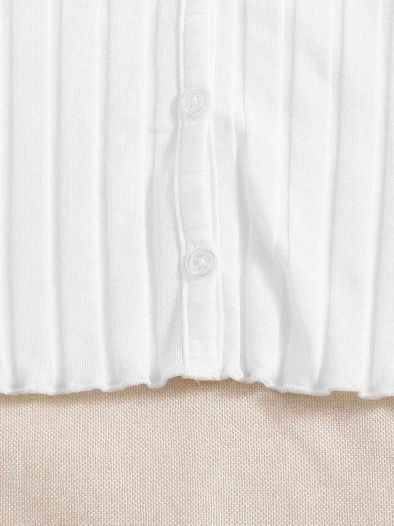 Buy SHEIN EZwear Rib-knit Single Breasted Tee in Pakistan