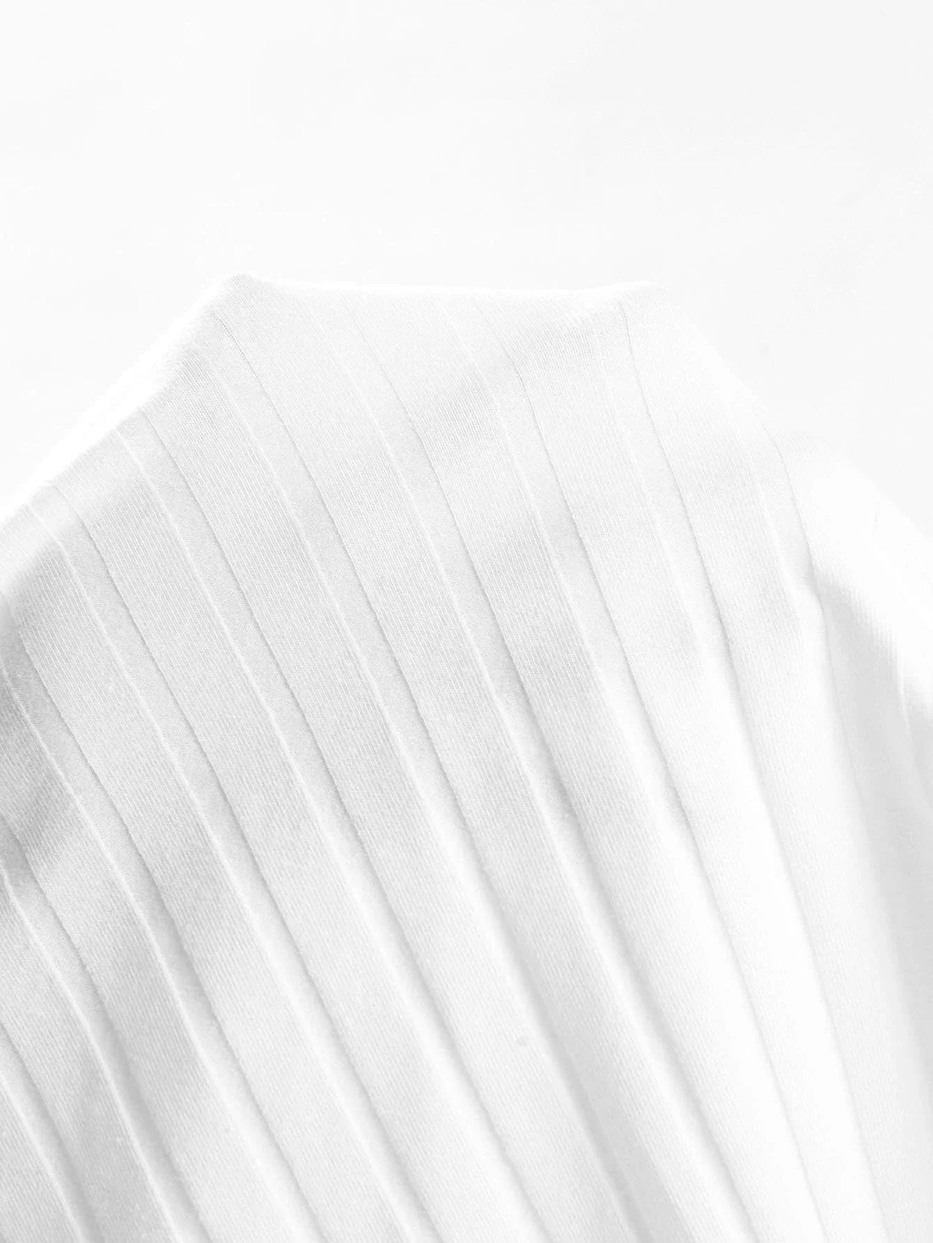 Buy SHEIN EZwear Rib-knit Single Breasted Tee in Pakistan