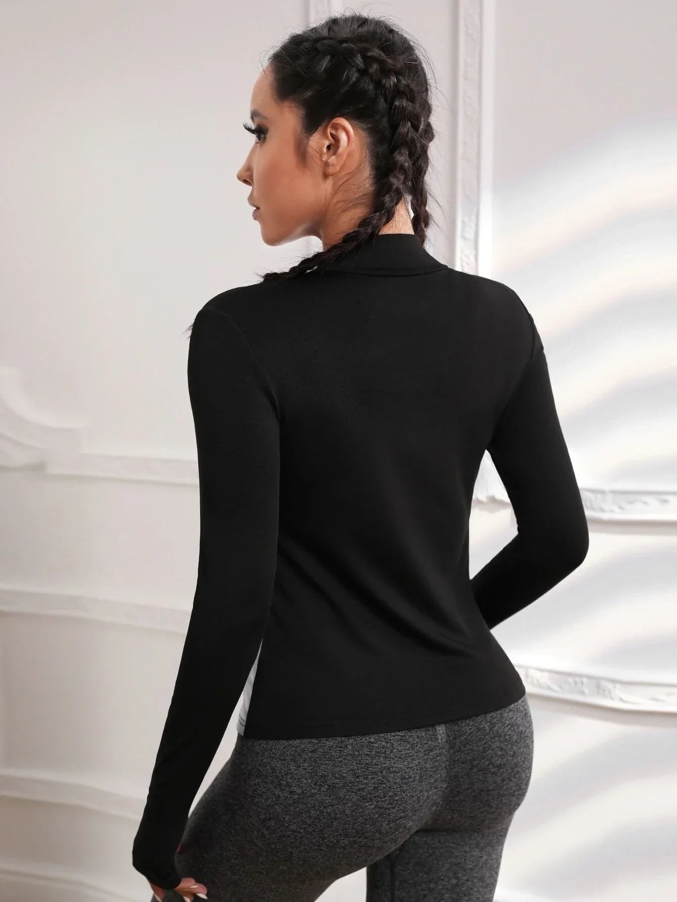 Buy SHEIN Colorblock Zipper Placket Pocket Detail Sports Jacket in Pakistan